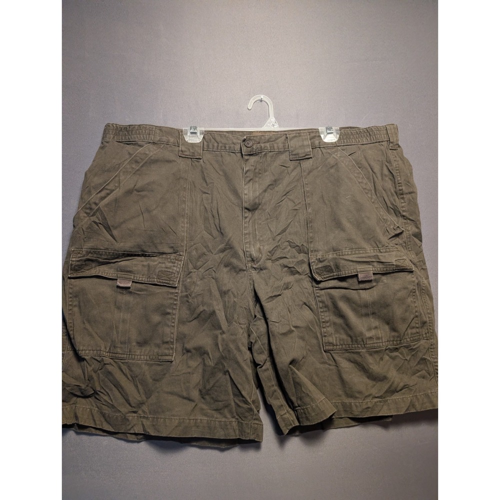 St. John's Bay Cargo Shorts Mens 48 Olive Green Cotton Hiking Camping Outdoor